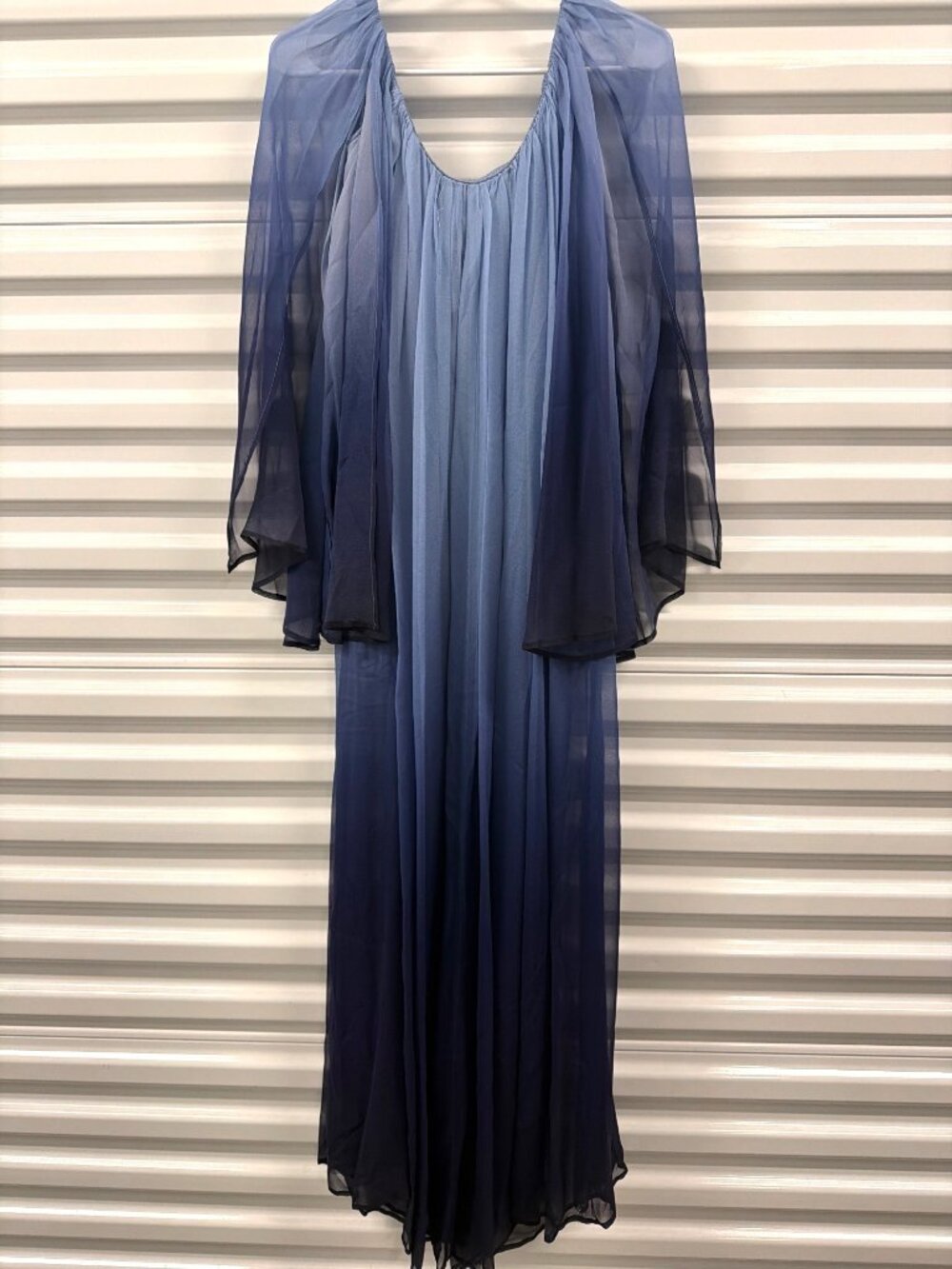 Caroline Constas Corinthia Sheer Off The Shoulder Ombre Maxi Dress Blue Size Sma - Picture 6 of 9